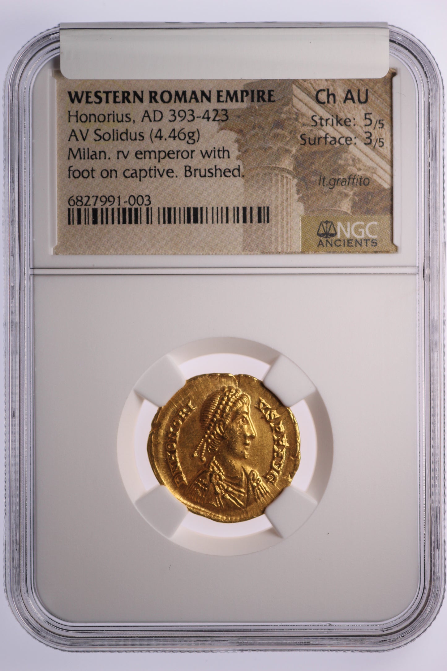 393-423 AD Western Roman Empire - Honorius - Gold Solidus