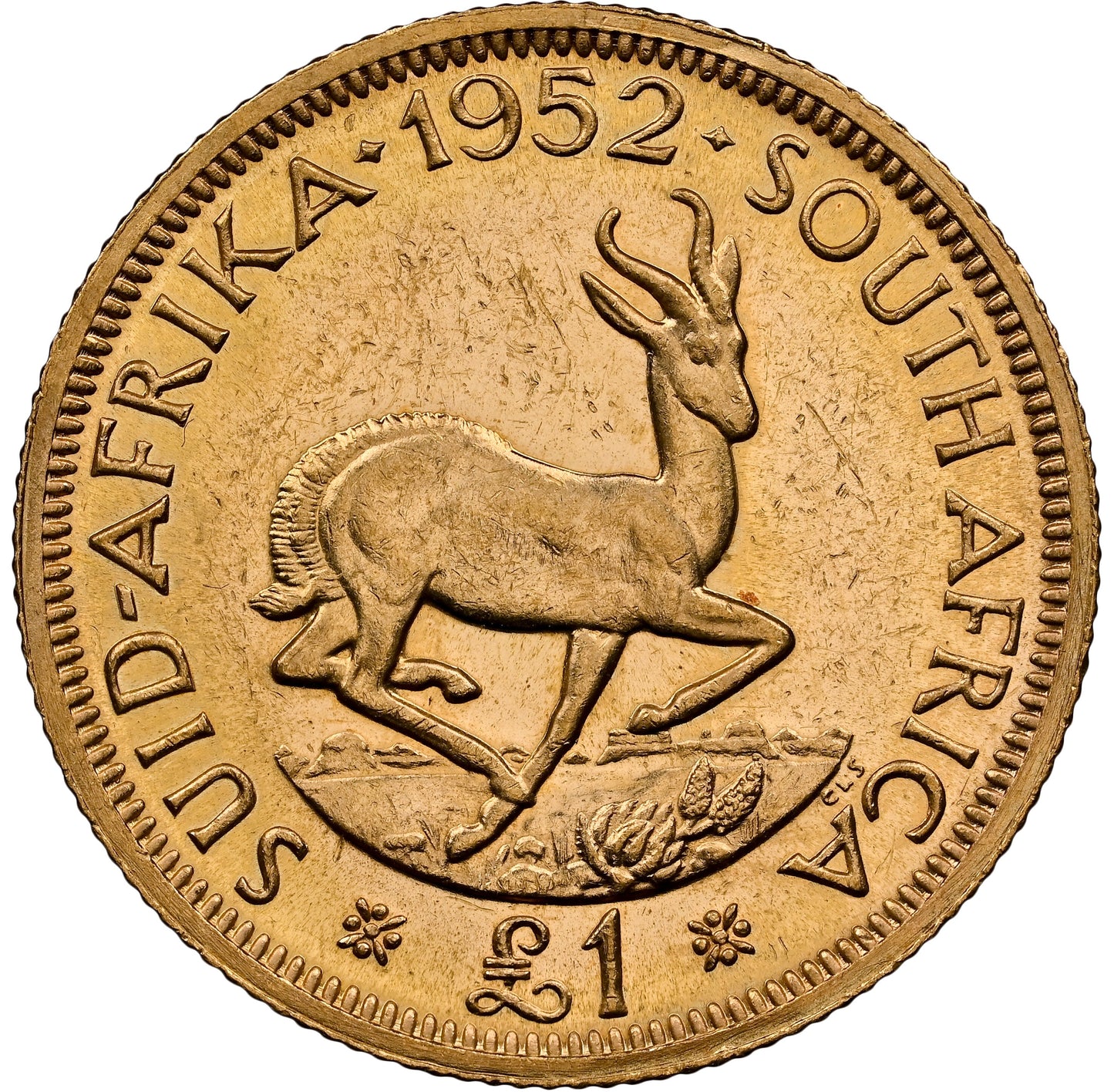 1952 South Africa £1 - Springbok - King George VI