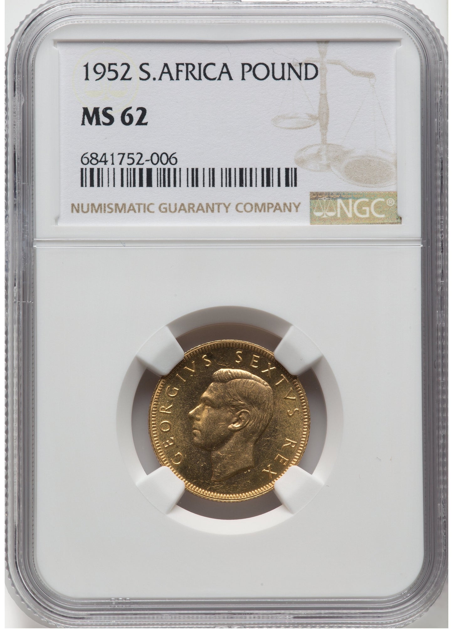 1952 South Africa £1 - Springbok - King George VI