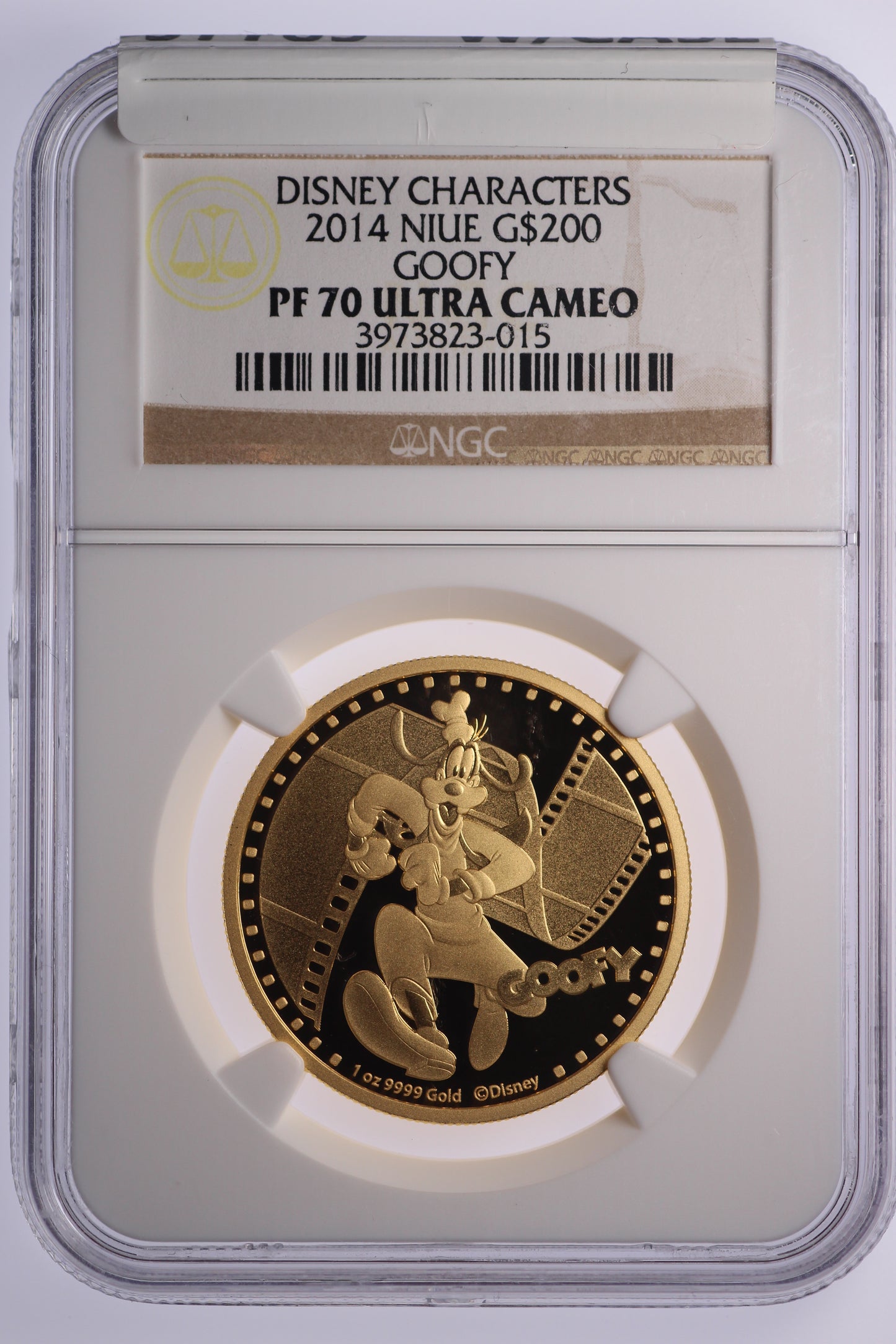 2014 Niue $200 - Goofy - Queen Elizabeth II - Gold Oz