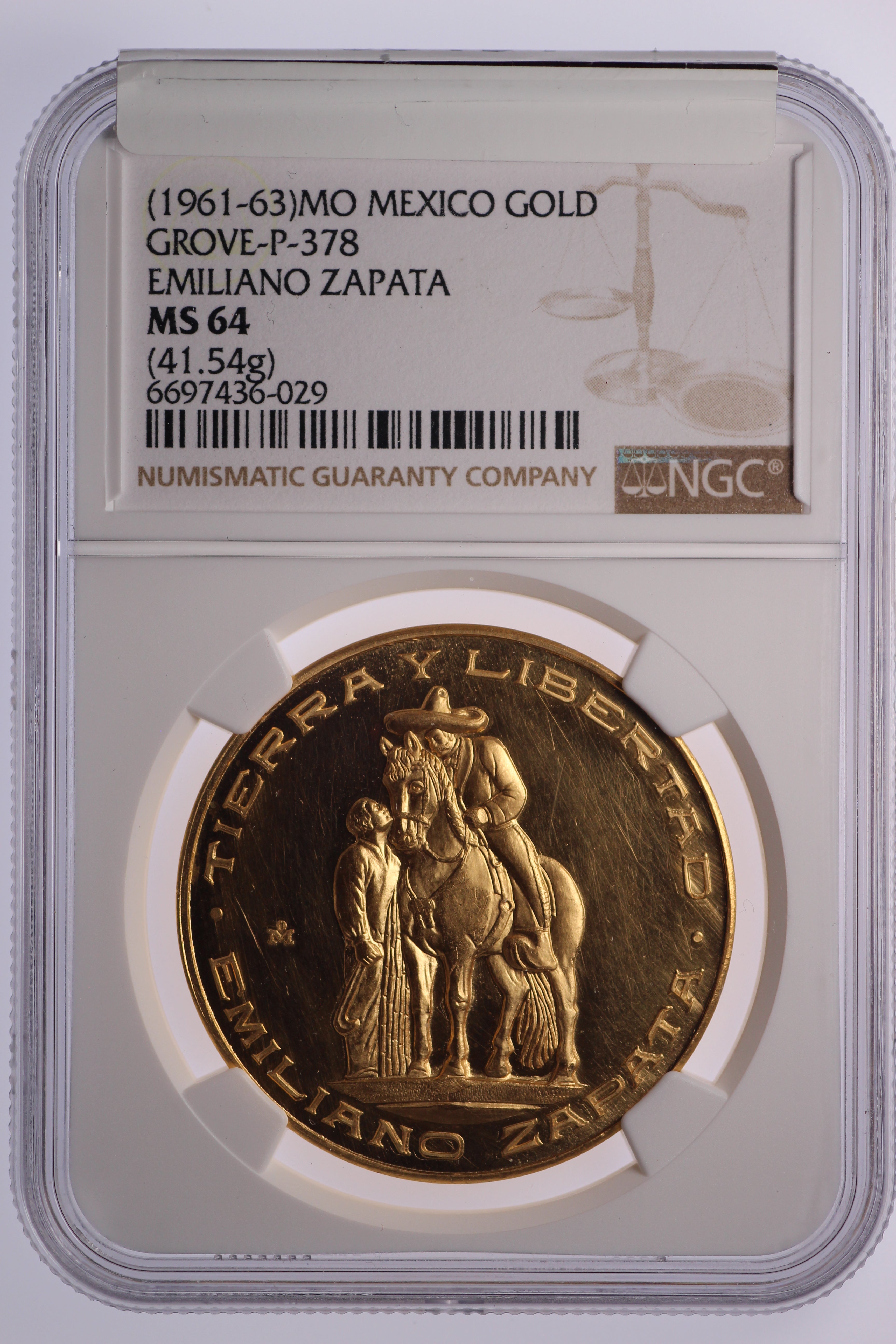 1961-63 - Mexico - Emiliano Zapata - Gold Medallion – Coins and