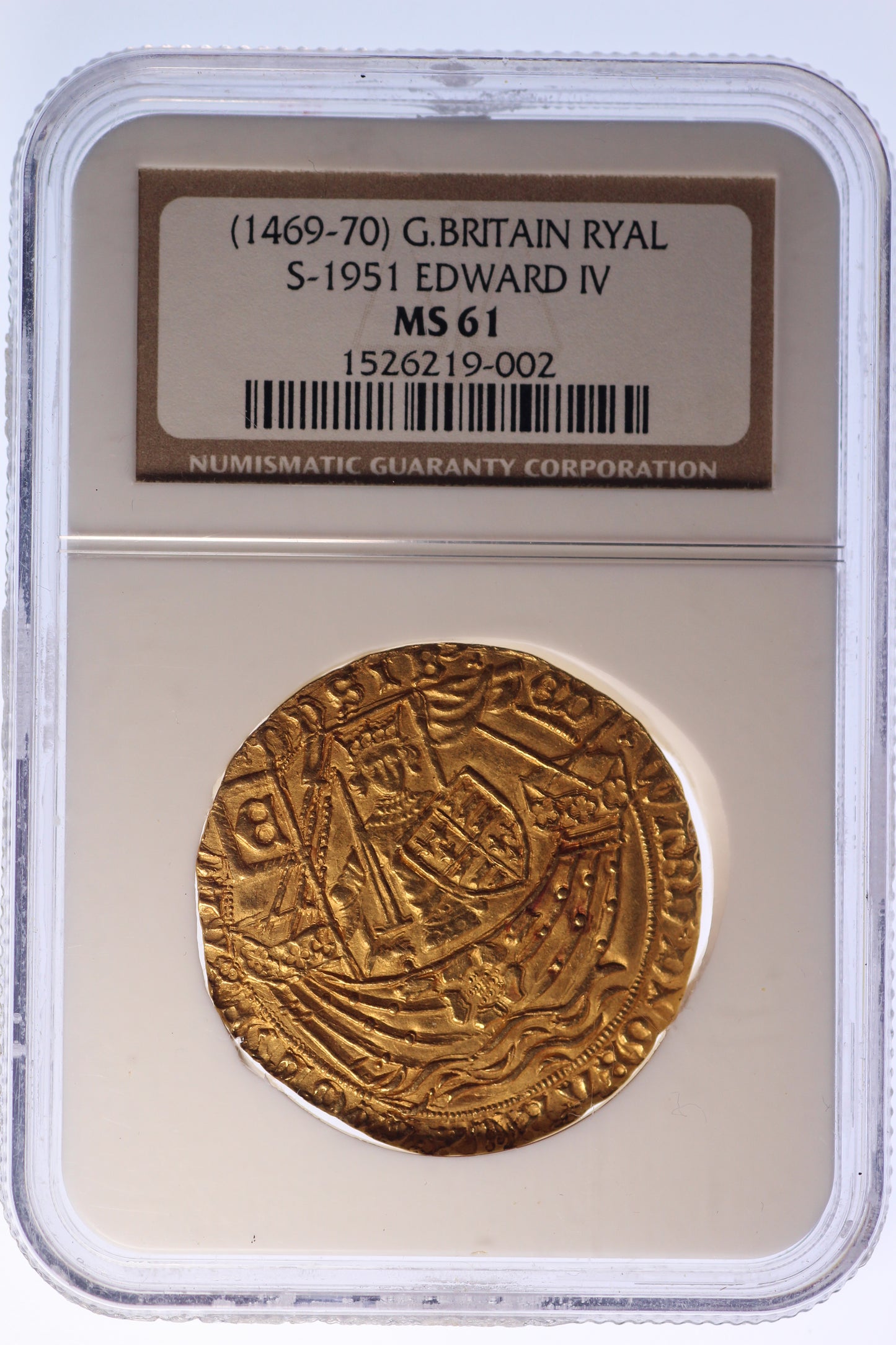 1469-70 Great Britain - King Edward IV - Gold Ryal