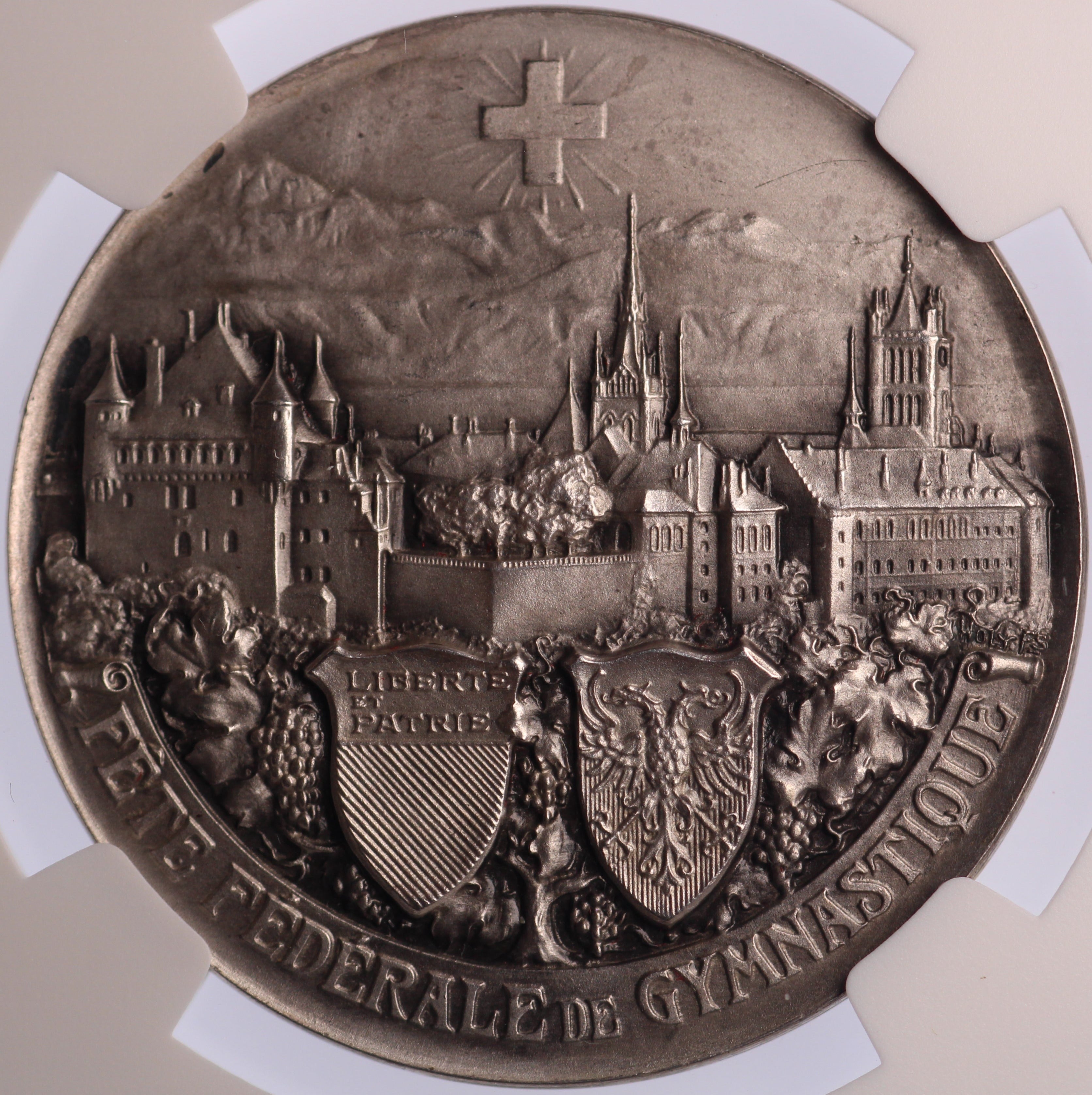 1908年スイス　ベリンツォーナ「第15回カントン体操祭」メダル Switzerland – Coins and Antiques Gallery